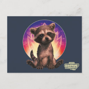 Carte Postale Gardiens de la Galaxie Bébé Rocket Assis