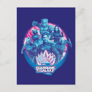 Carte Postale Gardiens de la Galaxie Équipe Graphique Vaporwave