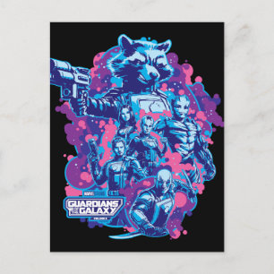 Carte Postale Gardiens de la Galaxie Graphique d'équipe stylisé