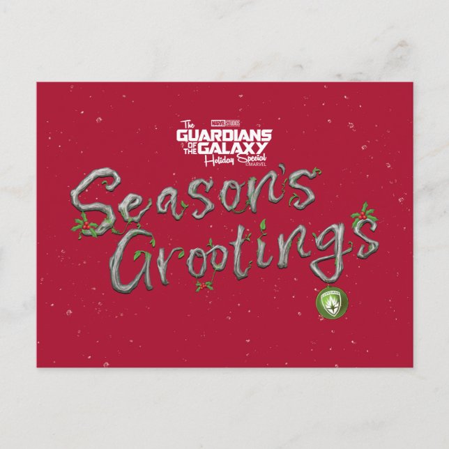 Carte Postale Gardiens de la Galaxie : Joyeuses Fêtes de Groot (Devant)