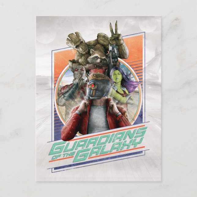 Carte Postale Gardiens de la Galaxie| Retro Crew Art (Devant)