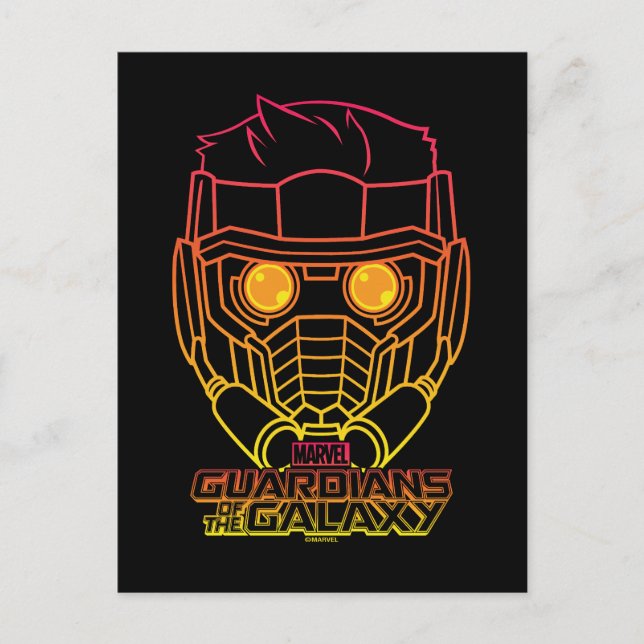 Carte Postale Gardiens de la Galaxie | Star-Lord Neon Outline (Devant)