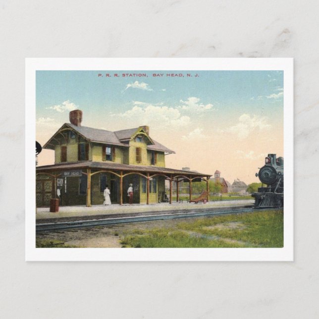 Carte Postale Gare, Bay Head, New Jersey Vintage (Devant)