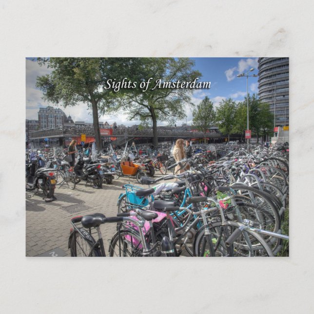 Carte Postale Gare centrale Parc à vélo, Sites d'Amsterdam (Devant)