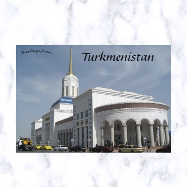Carte Postale Gare d'Ashgabat au Turkménistan (Créateur téléchargé)