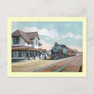 Carte Postale Gare de 1909, Jersey City, New Jersey Vintage