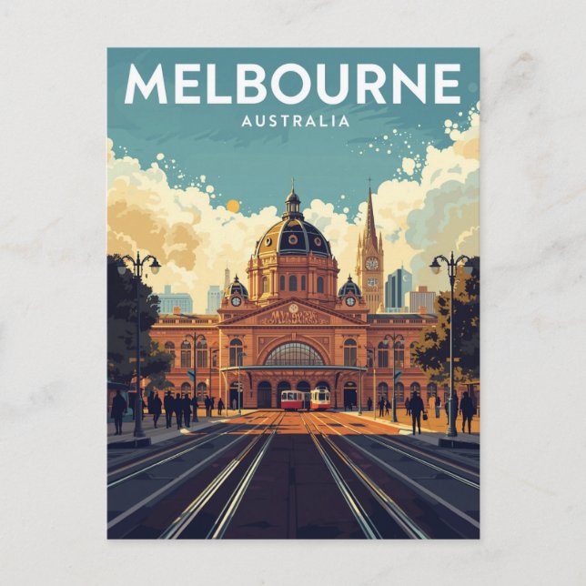 Carte Postale Gare de Flinders Street Melbourne (Devant)