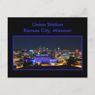 Carte Postale Gare de Kansas City Union en bleu
