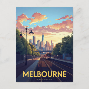 Carte Postale Gare de la ligne d'horizon de Melbourne