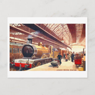 Carte Postale Gare de London Bridge vintage en Angleterre