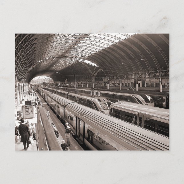 Carte Postale Gare de Paddington, Londres. (Devant)