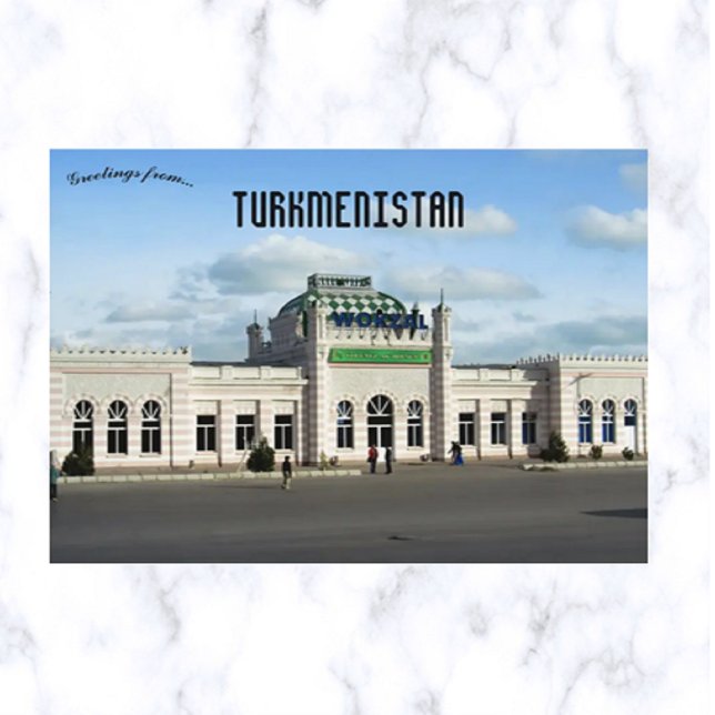Carte Postale Gare de Turkmenbashi au Turkménistan (Créateur téléchargé)