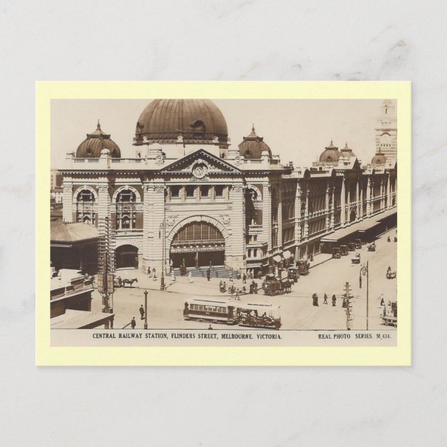 Carte Postale Gare ferroviaire, Melbourne, Australie Ancien (Devant)