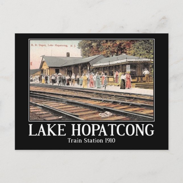 Carte Postale Gare, Lac Hopatcong, NJ, Vintage (Devant)