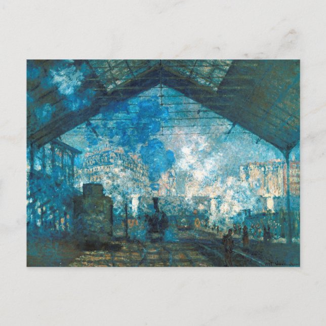Carte Postale Gare Saint Lazare de Claude Monet (Devant)
