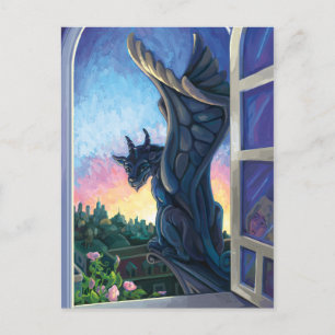 Carte Postale Gargoyle Guardian Imaginaire Art