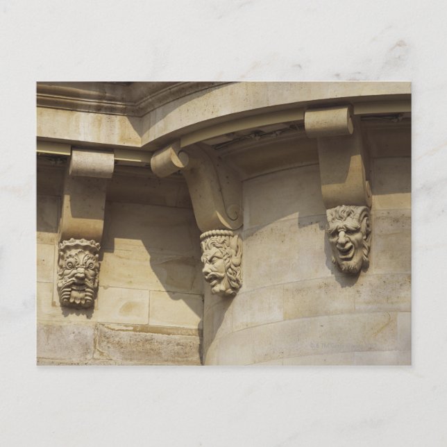 Carte Postale Gargoyles sur Pont Neuf pont à Paris, France (Devant)