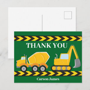Carte Postale Gars Anniversaire Camion de Construction Merci