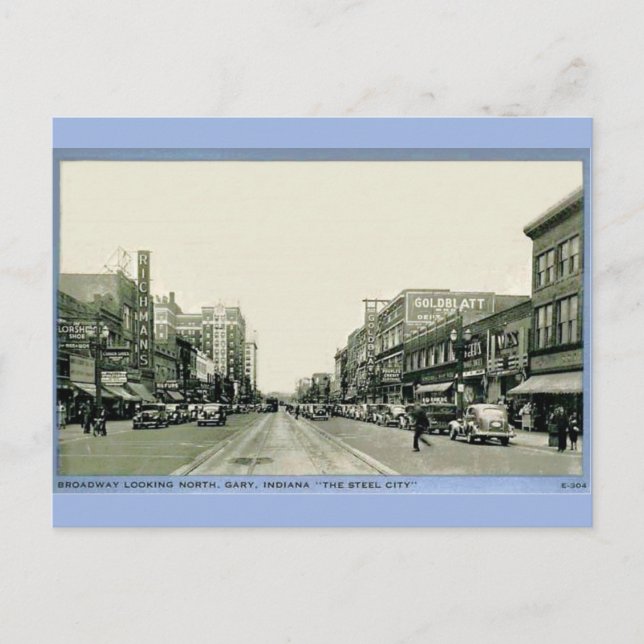 Carte Postale Gary de l'ère de la dépression, Indiana (Devant)