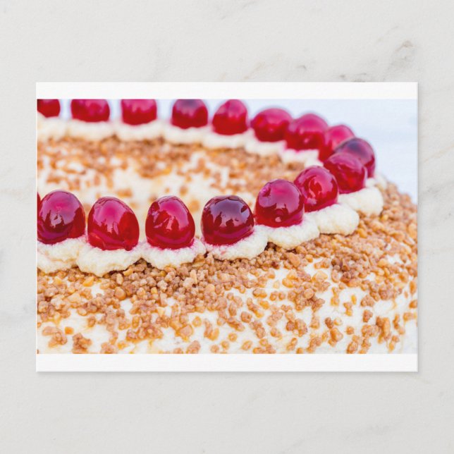 Carte Postale Gâteau à la couronne de Francfort avec cerises sur (Devant)