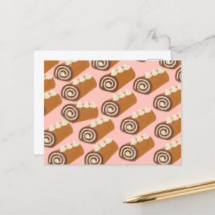 Carte Postale Gâteau à rouleaux de chocolat