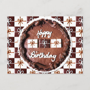 Carte Postale Gâteau au chocolat "Joyeux anniversaire"