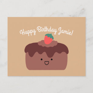 Carte Postale Gâteau au chocolat   Joyeux voeux d'anniversaire