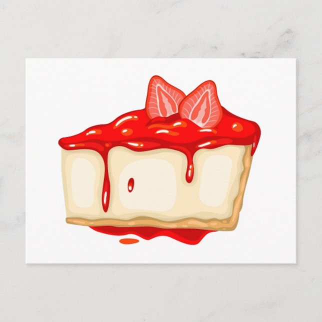 Carte Postale Gâteau au fromage aux fraises délicieux (Devant)