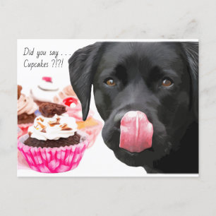 Carte Postale Gâteau Black Labrador - Anniversaire de Chien - La