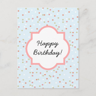 Carte Postale Gâteau Confetti ・ Crème Bleue Frosting