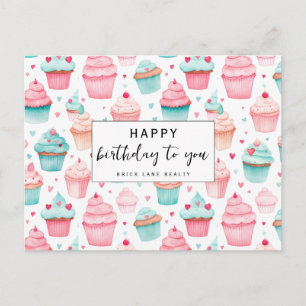 Carte Postale Gâteau d'affaires Joyeux Anniversaire