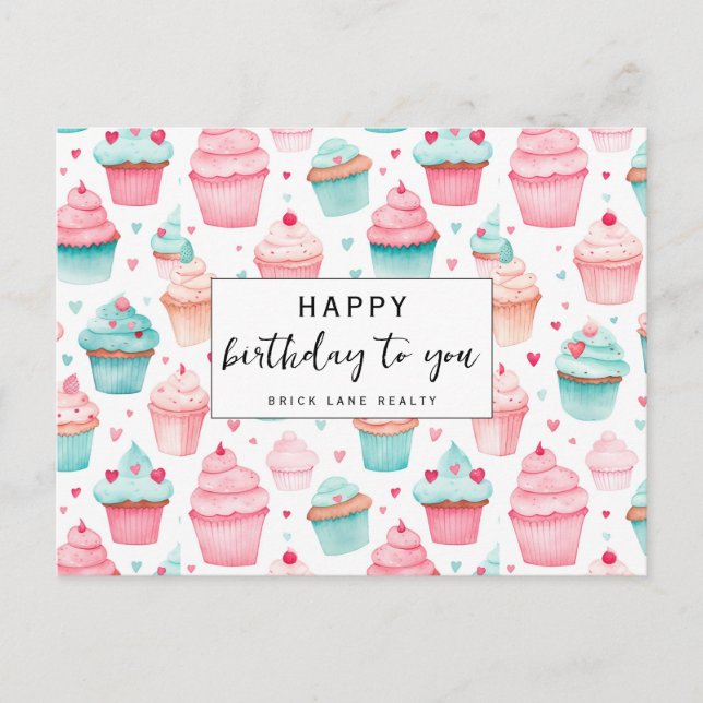Carte Postale Gâteau d'affaires Joyeux Anniversaire (Devant)