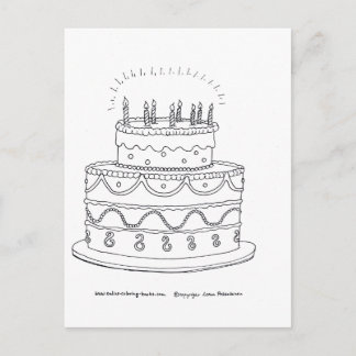 Carte Postale Gâteau d'anniversaire