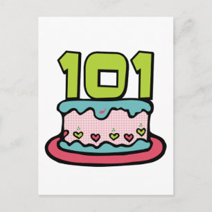 Carte Postale Gâteau d'anniversaire 101 ans