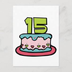 Carte Postale Gâteau d'anniversaire 15 ans