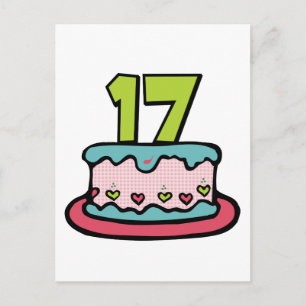 Carte Postale Gâteau d'anniversaire 17 ans
