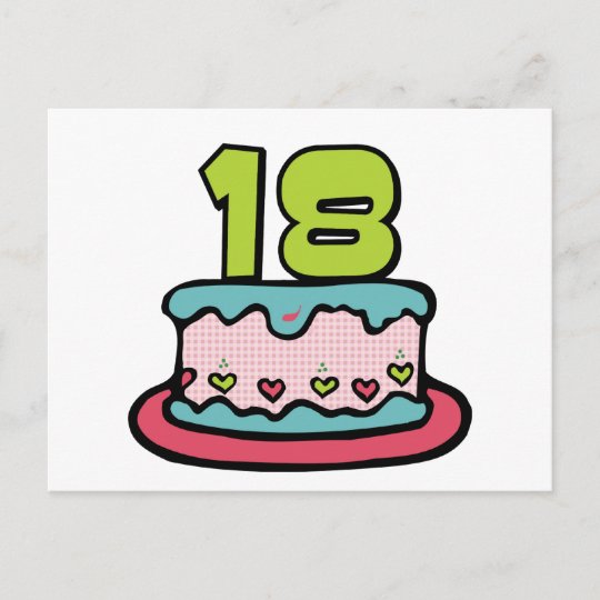 Carte Postale Gateau D Anniversaire 18 Ans Zazzle Ca