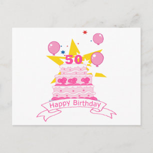 Carte Postale Gâteau d'anniversaire 50 ans