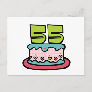 Carte Postale Gâteau d'anniversaire 55 ans