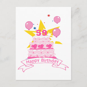 Carte Postale Gâteau d'anniversaire 59 ans