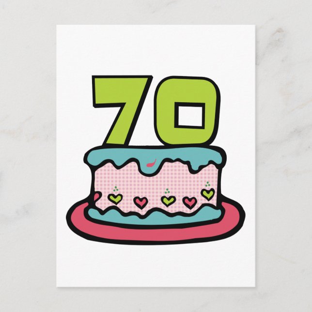 Carte Postale Gâteau d'anniversaire âgé de 70 ans (Devant)