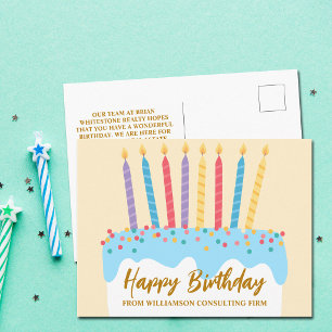 Carte Postale Gâteau d'anniversaire Chic Entreprise personnalisé