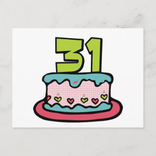 Carte Postale Gâteau d'anniversaire de 31 ans