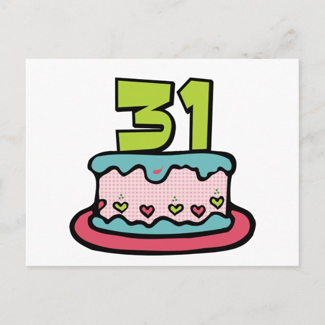 Carte Postale Gâteau d'anniversaire de 31 ans (Devant)