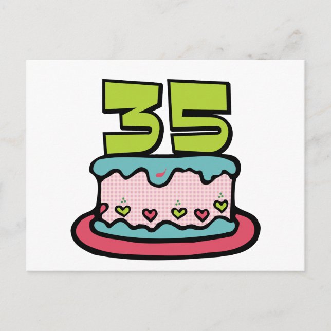 Carte Postale Gâteau d'anniversaire de 35 ans (Devant)
