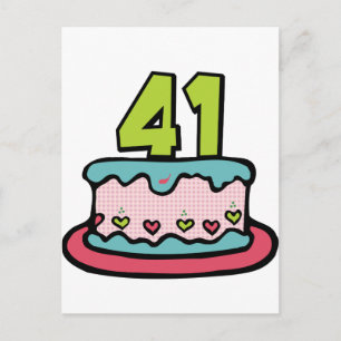 Carte Postale Gâteau d'anniversaire de 41 ans