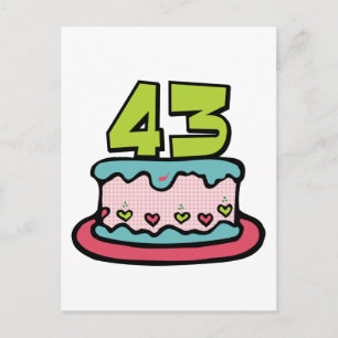 Carte Postale Gâteau d'anniversaire de 43 ans