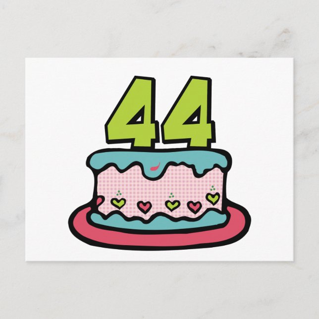 Carte Postale Gâteau d'anniversaire de 44 ans (Devant)
