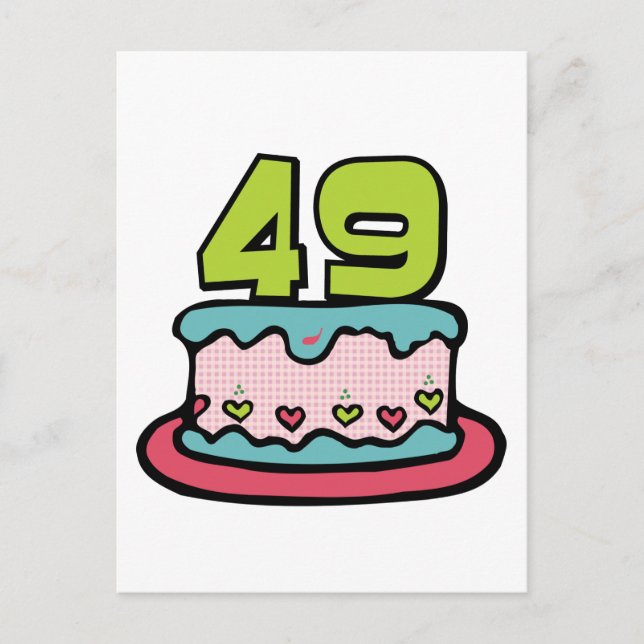 Carte Postale Gâteau d'anniversaire de 49 ans (Devant)