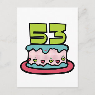 Carte Postale Gâteau d'anniversaire de 53 ans